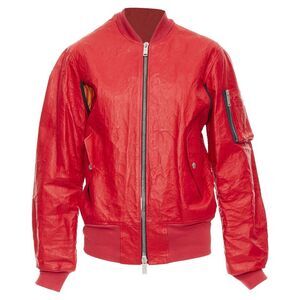 Unravelproject leather tyvek nylon lined bomber jacket